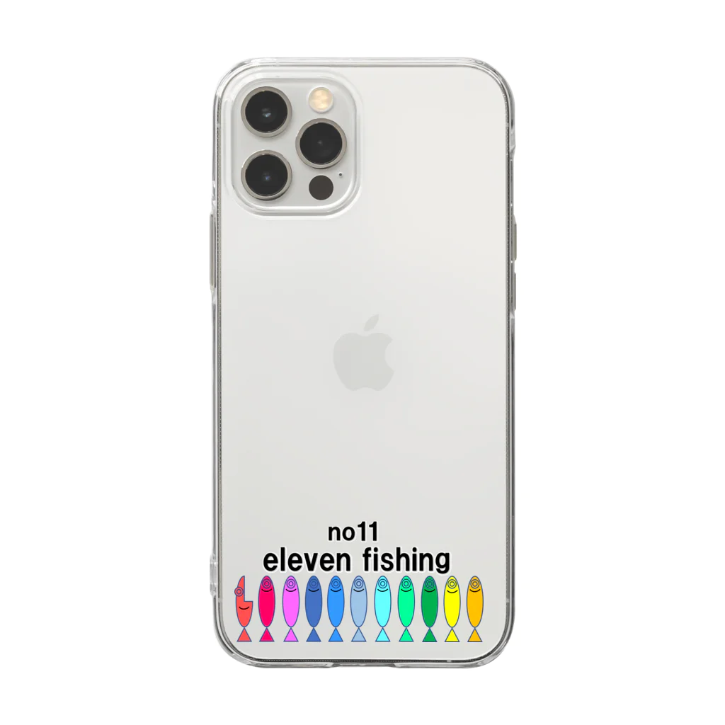 elevenshopのelevenfishing（フルカラーロゴ） Soft Clear Smartphone Case