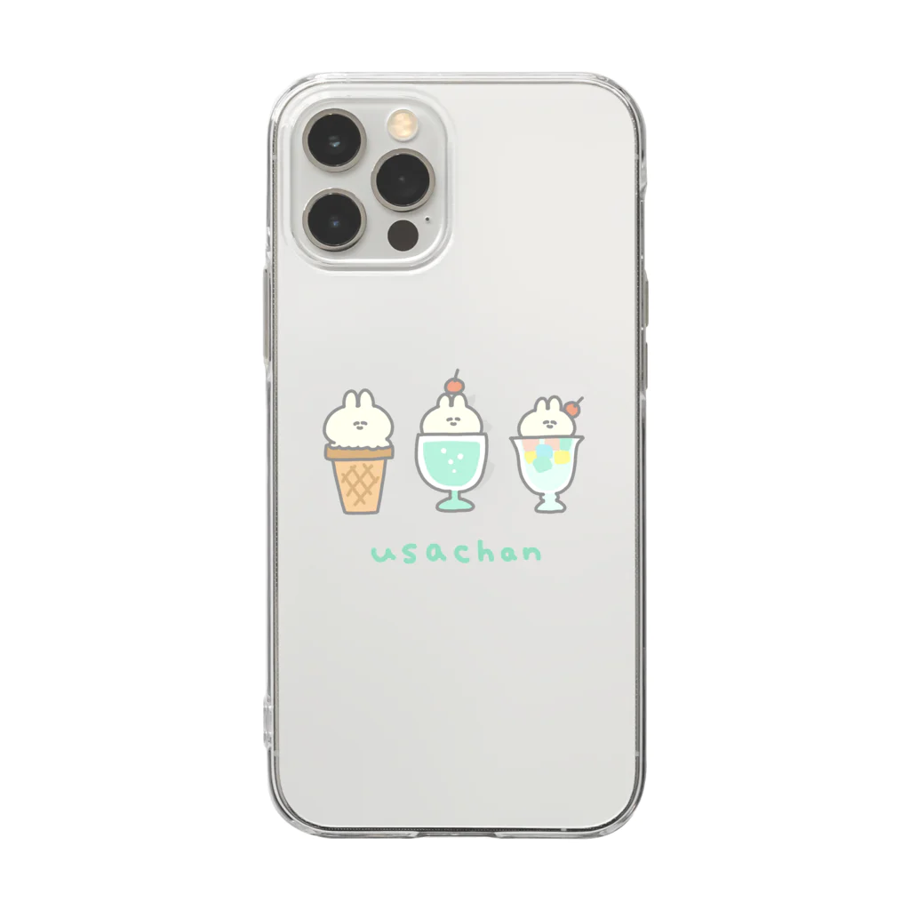 ナポリのSUZURIのサマーうさちゃん Soft Clear Smartphone Case