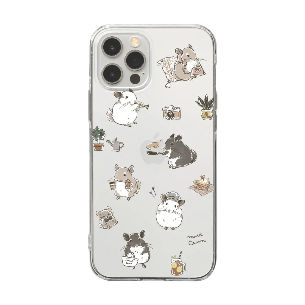 チンチラ雑貨MarkCrownのチンチラ Lifestyle Ⅱ Soft Clear Smartphone Case