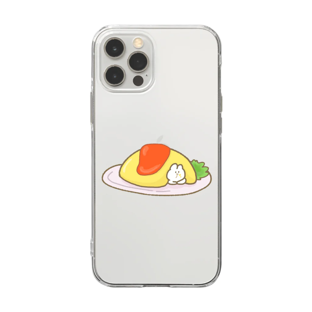 dashimakiのオムライスうさちゃん Soft Clear Smartphone Case