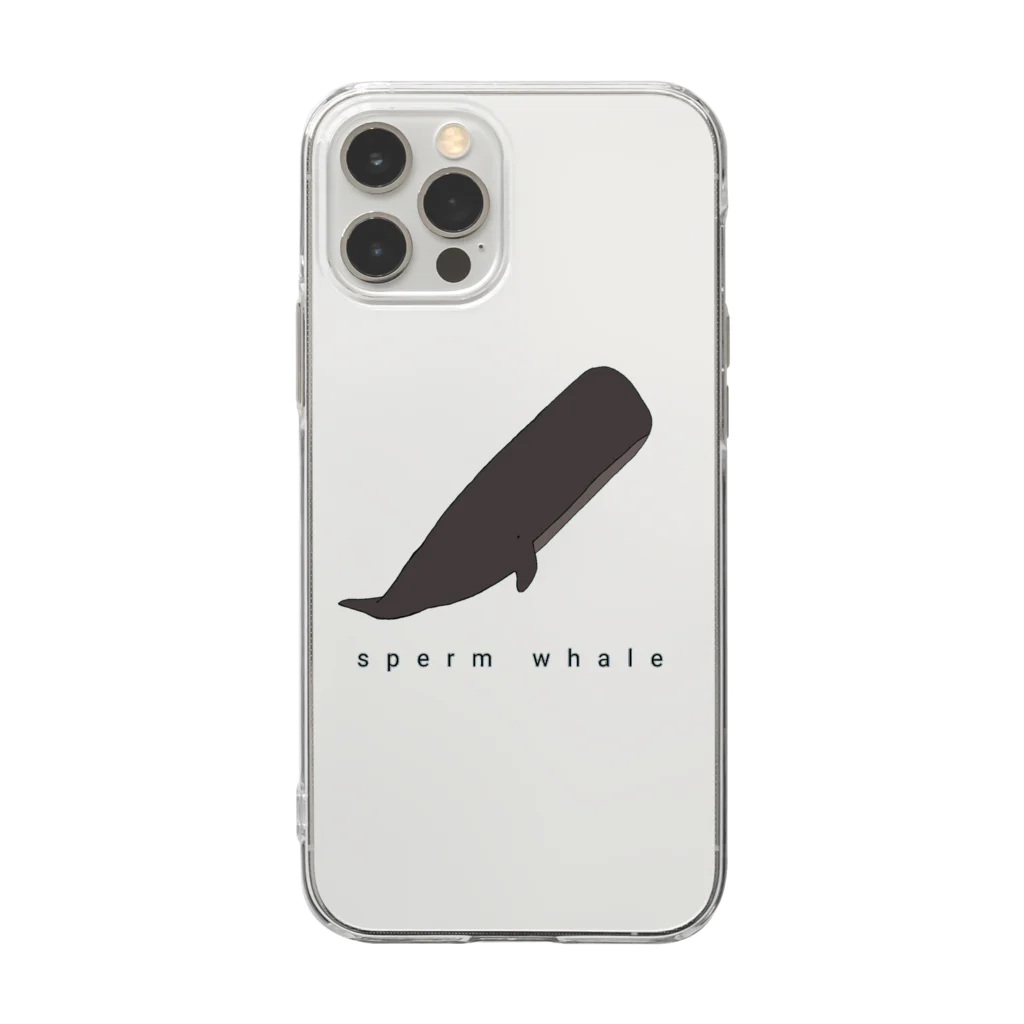 クジラの町のマッコウクジラ Soft Clear Smartphone Case