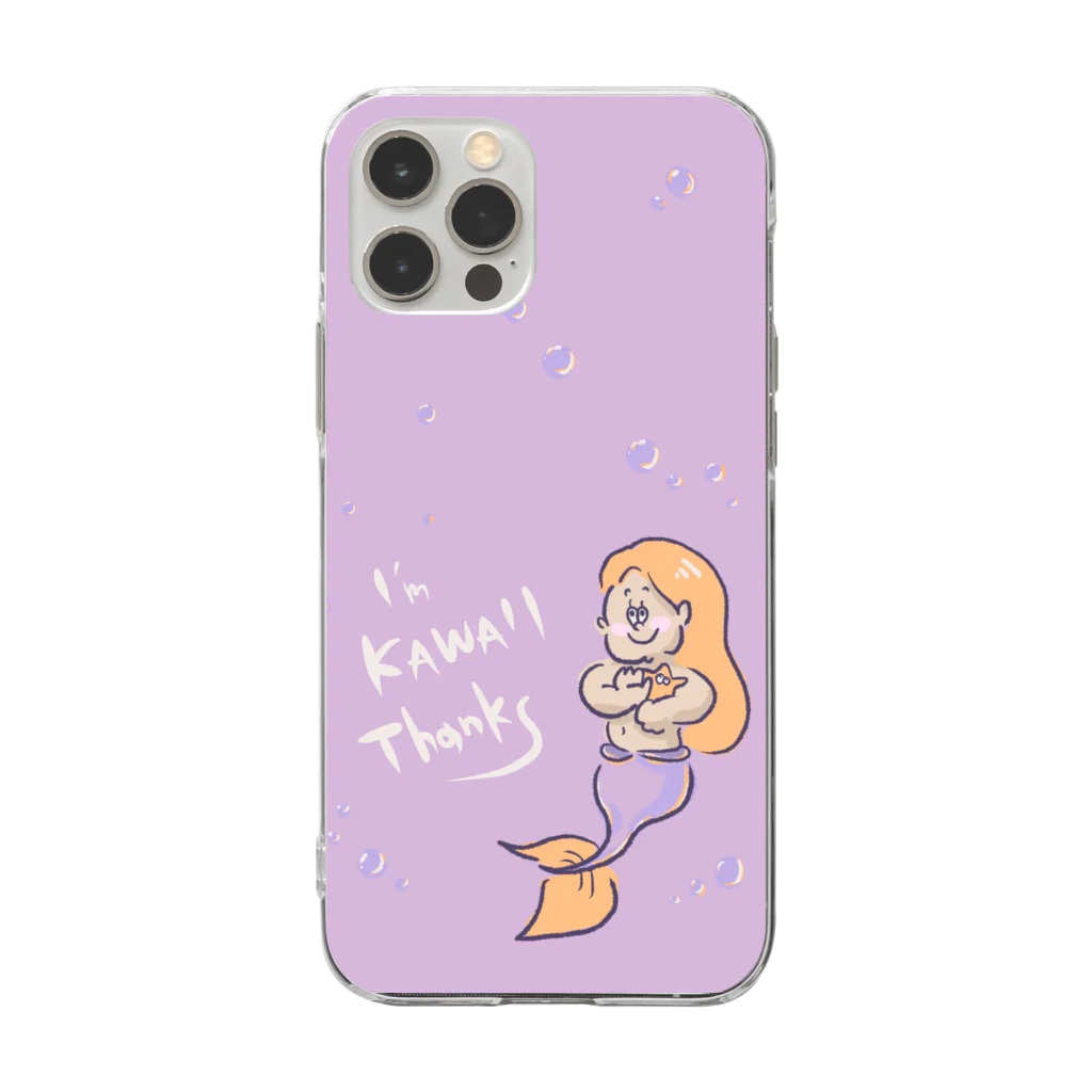 ITSUMO BY YOUR SIDEのマーメイドちゃん　自己肯定感高めパープル Soft Clear Smartphone Case