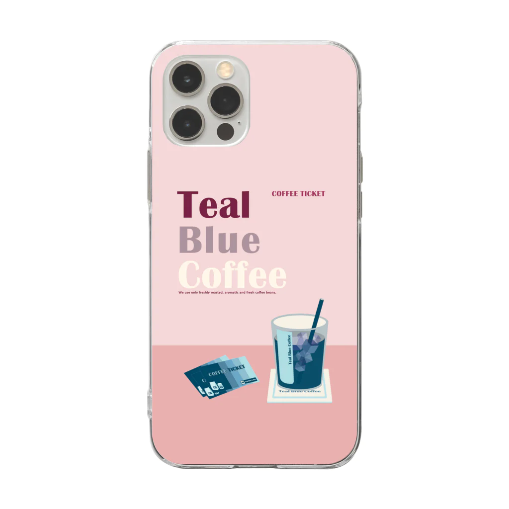 Teal Blue CoffeeのCOFFEE TICKET_ROSE Ver. 투명 젤리케이스