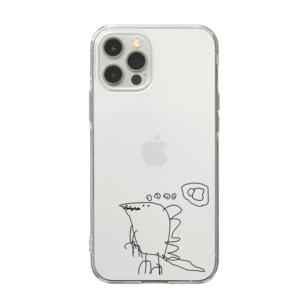 きょうりゅうしきのお茶が飲みたい恐竜 Soft Clear Smartphone Case