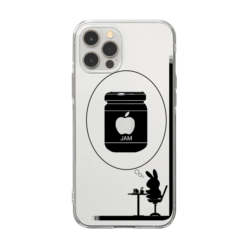 poppo art studioのiPhone12pro max クリアケース用 シッダンうさぎ  Soft Clear Smartphone Case