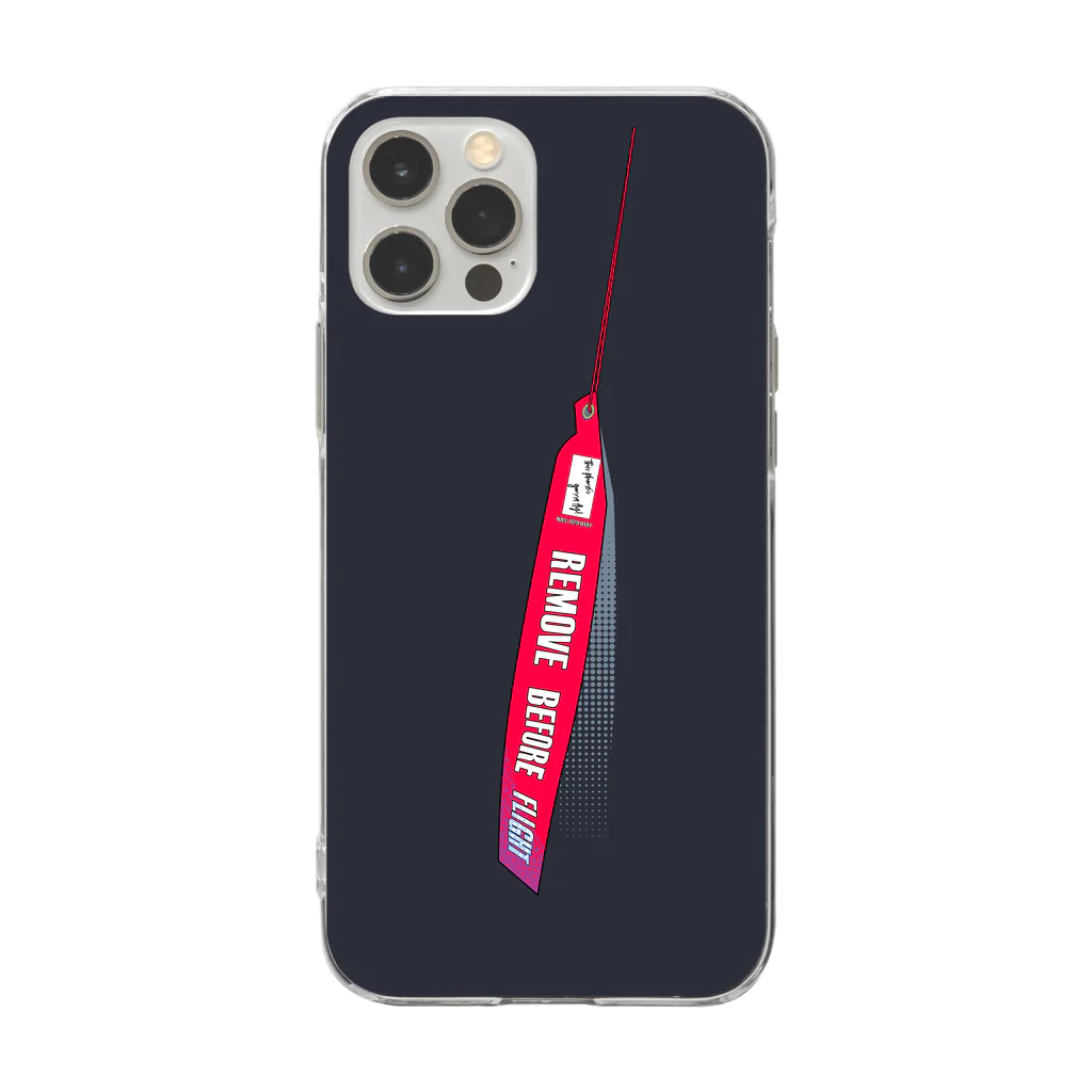 小鴉のREMOVE BEFORE FLIGHT Soft Clear Smartphone Case