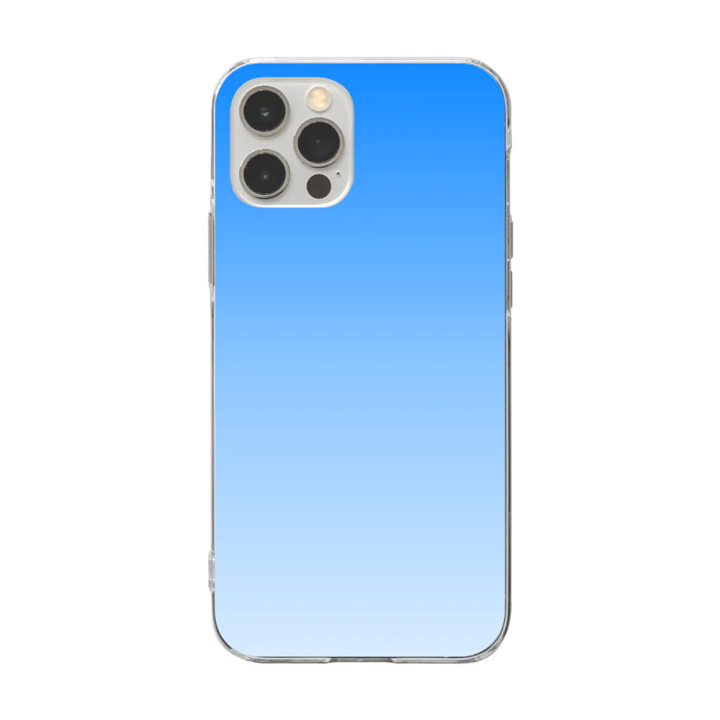 Smilesのグラデーションスマホケース　青　水色 Soft Clear Smartphone Case