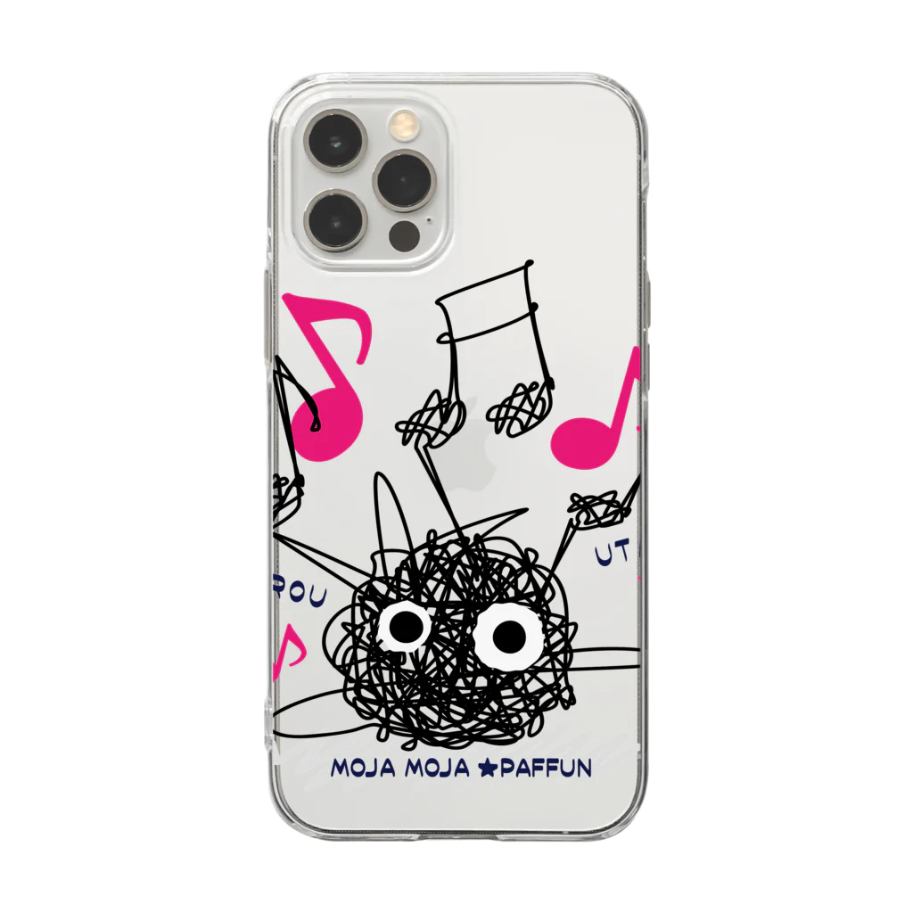 イラスト MONYAAT のCT106 もじゃもじゃ★ぱっふん*ODOROU UTAO*A*スマホケース Soft Clear Smartphone Case