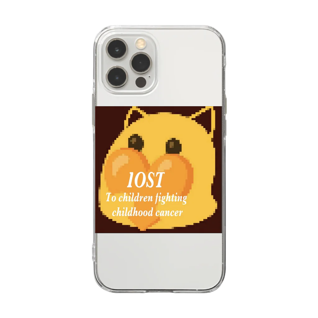 IOST_Supporter_CharityのIOST 幸せを運ぶ猫 Soft Clear Smartphone Case