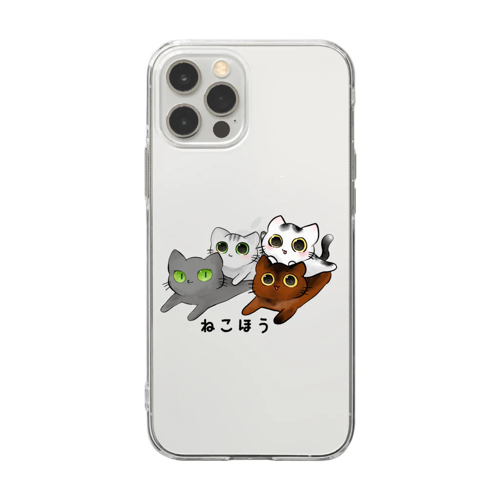 ねこほうチャンネル公式グッズのねこほうスマホケース ソフトクリアスマホケース