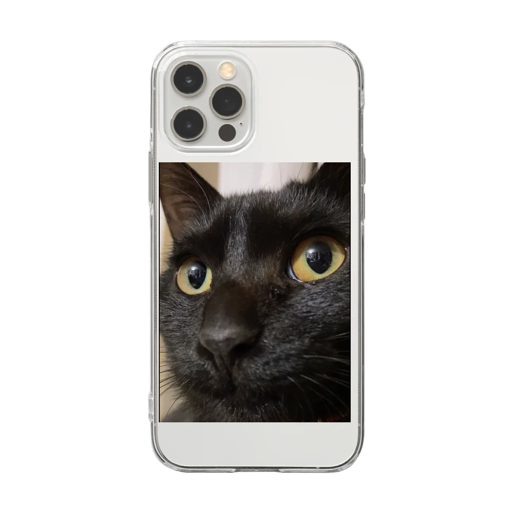 サンサウンドの黒猫天ちゃん Soft Clear Smartphone Case