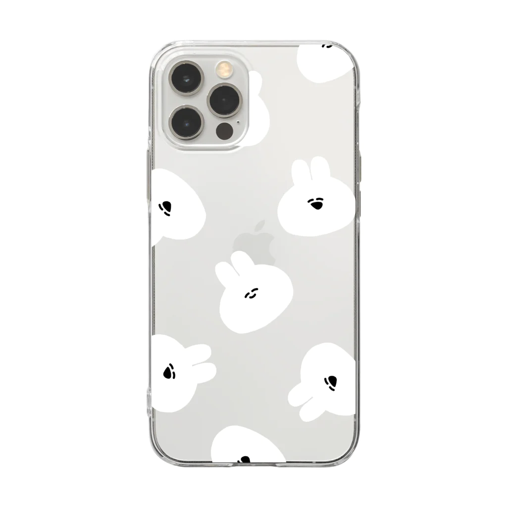 ナポリのSUZURIのうさちゃんがたくさん Soft Clear Smartphone Case