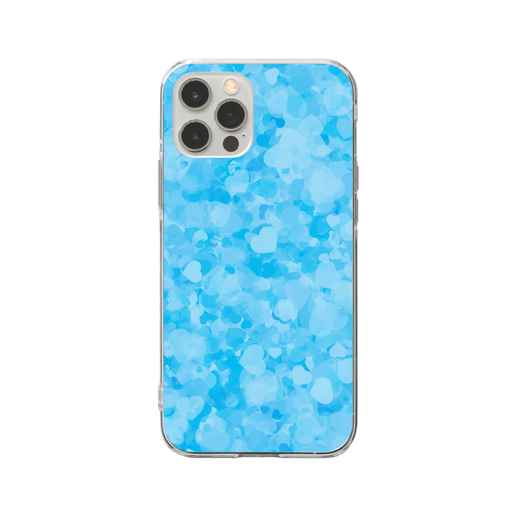 cooLunaのブルーのハートいっぱい Soft Clear Smartphone Case