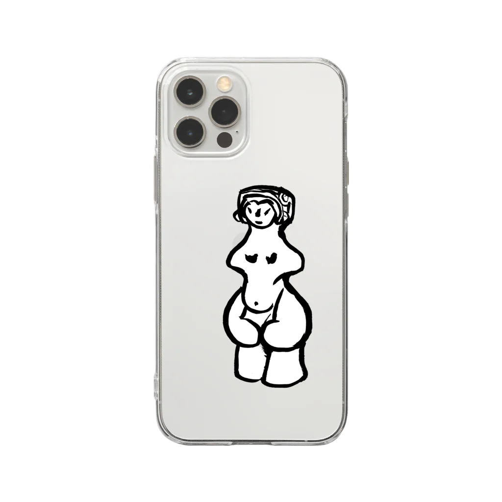 工房ＨＡＮＺＯＵの前面(片面)プリント　縄文のビーナスさん　土偶シリーズ Soft Clear Smartphone Case