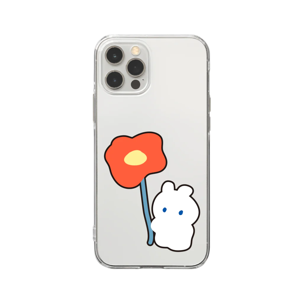 Sesujiのポピーとうさぎ Soft Clear Smartphone Case