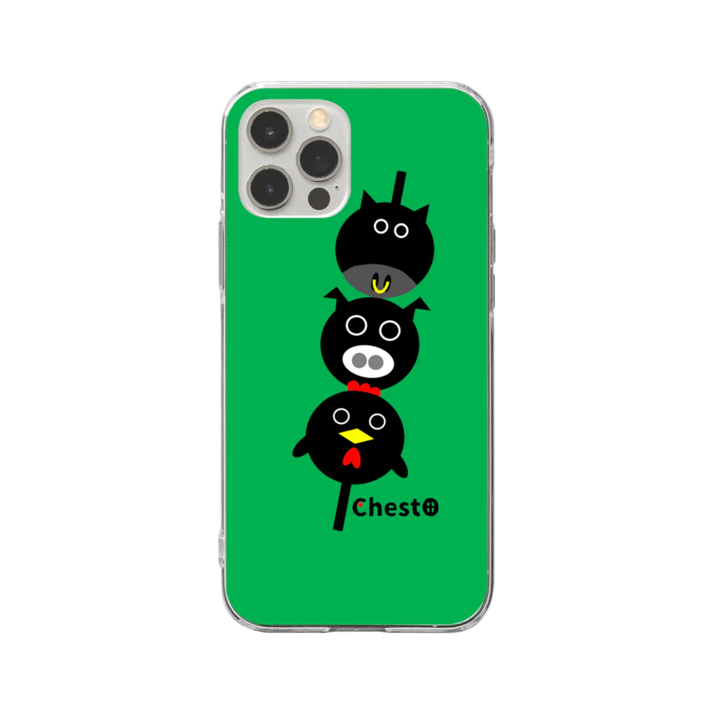 chesto【KAGOSHIMA】のBlack 3 Brothers Soft Clear Smartphone Case