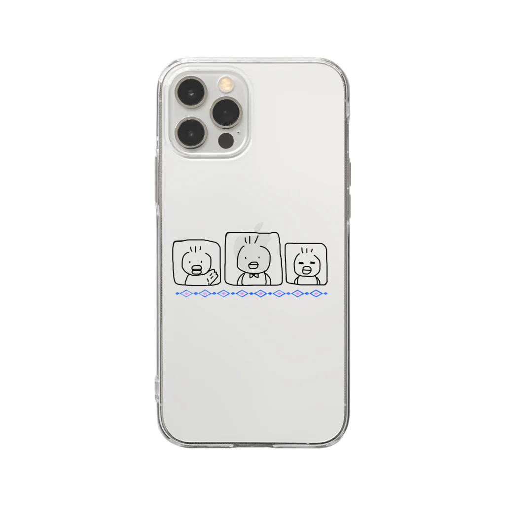 あひるちゃんの3匹のあひるちゃん Soft Clear Smartphone Case