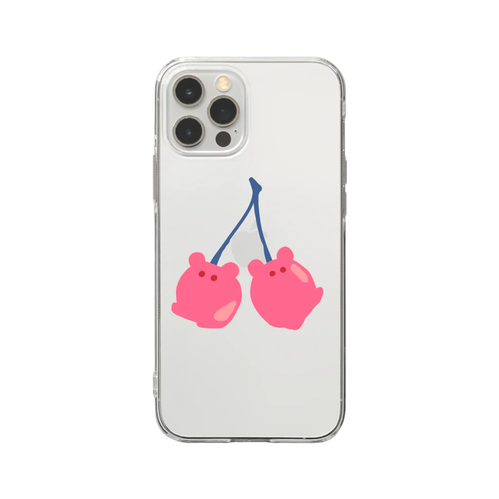 サメとメンダコ[namelessmm2]のメンダコさくらんぼ Soft Clear Smartphone Case