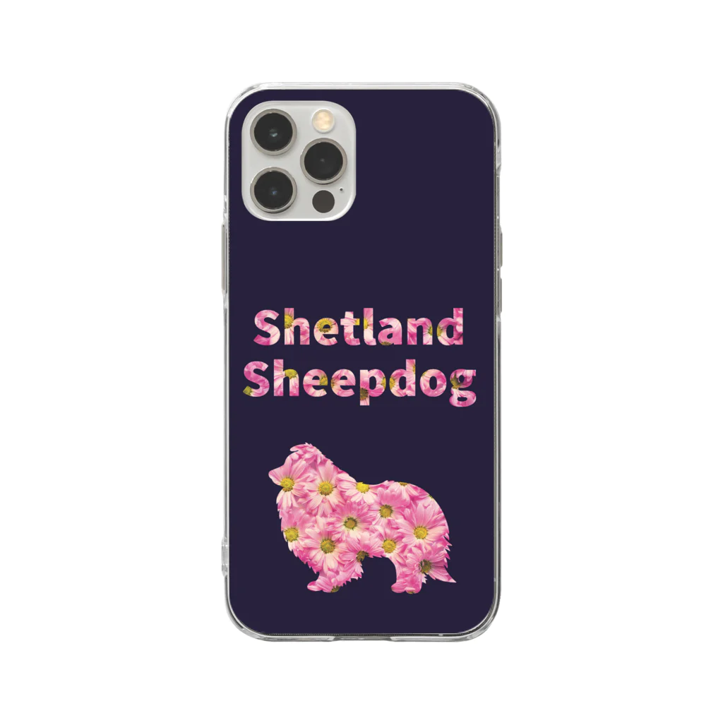 onehappinessのシェルティ＆デイジー Soft Clear Smartphone Case