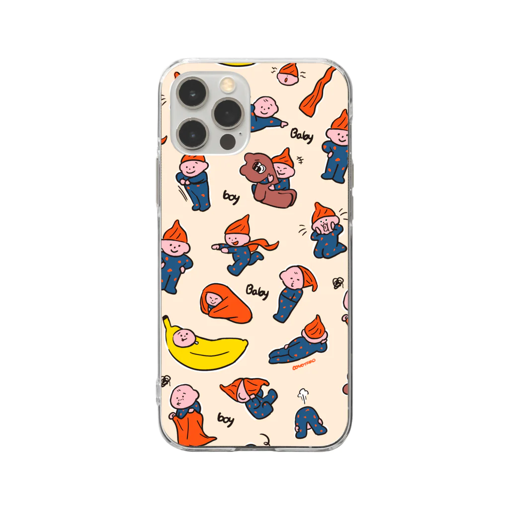 たろう(な気分)屋さんのBaby boy Soft Clear Smartphone Case