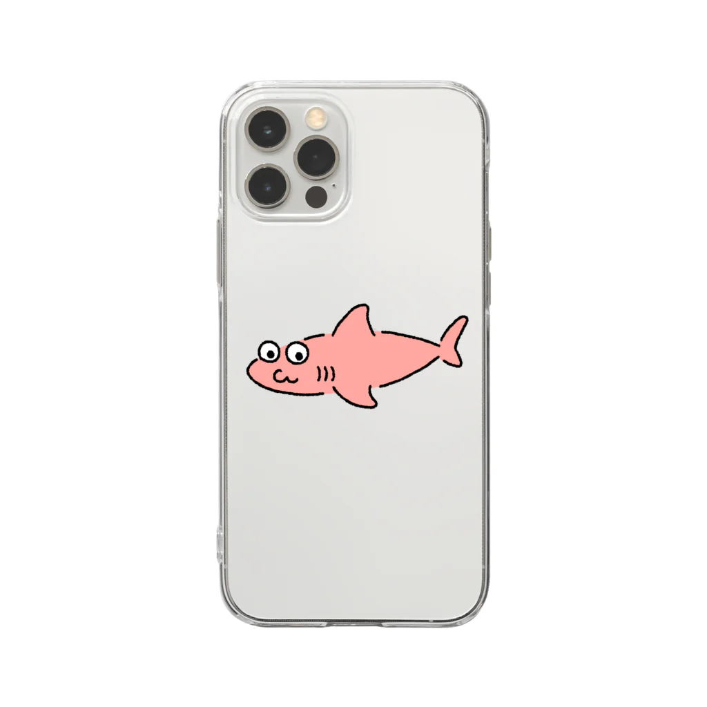 サメ わりとおもいのサメ？はピンク Soft Clear Smartphone Case