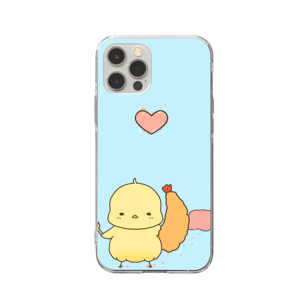 林檎🍎のひよことエビフライ Soft Clear Smartphone Case