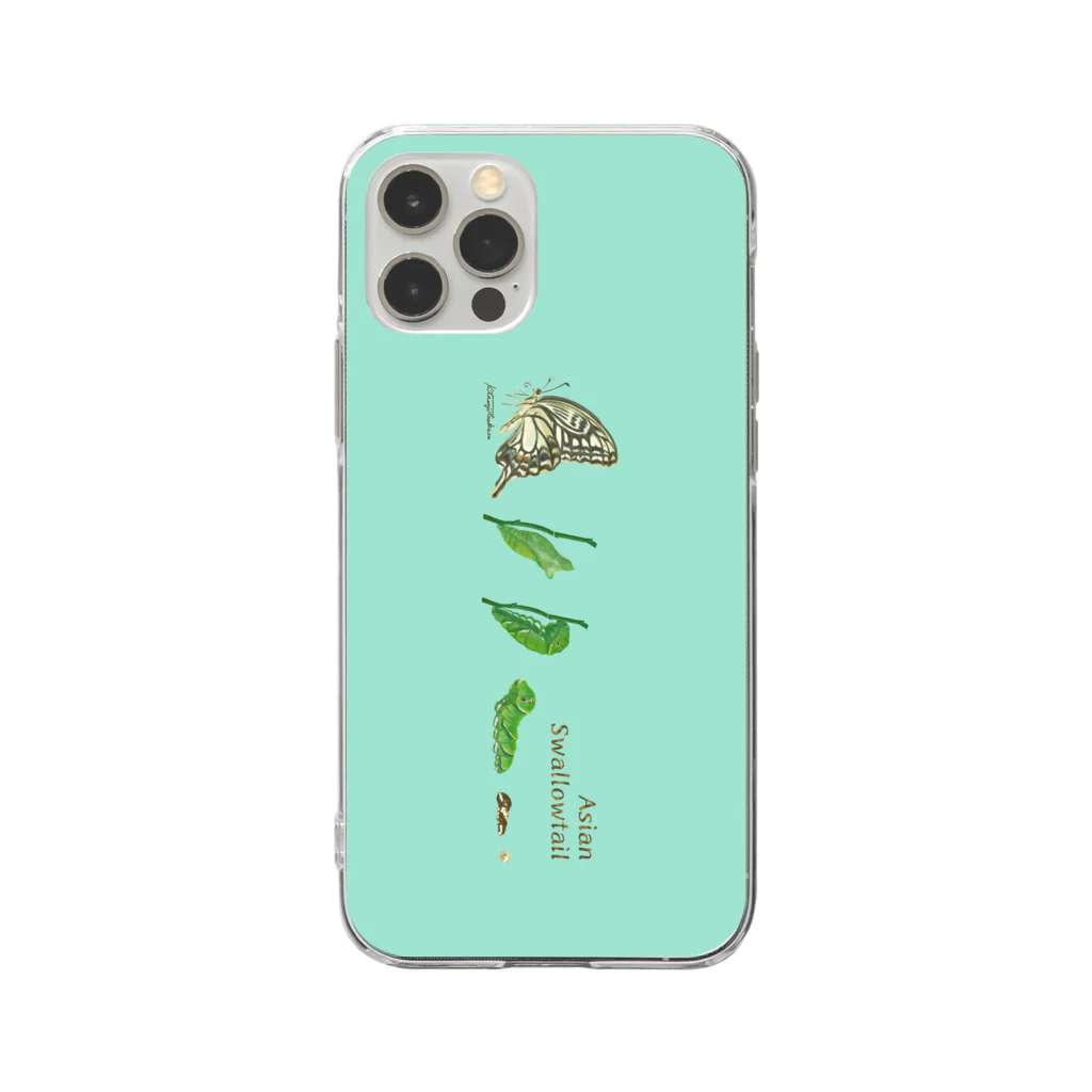 kitaooji shop SUZURI店のAsian swallowtail  Soft Clear Smartphone Case