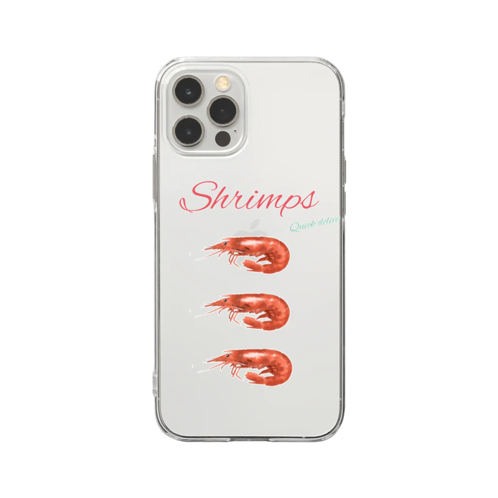 レトロサウナのShrimps Soft Clear Smartphone Case