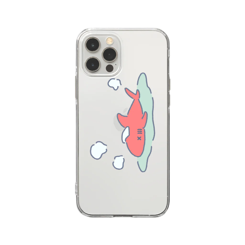 サメ わりとおもいののぼせたサメ Soft Clear Smartphone Case