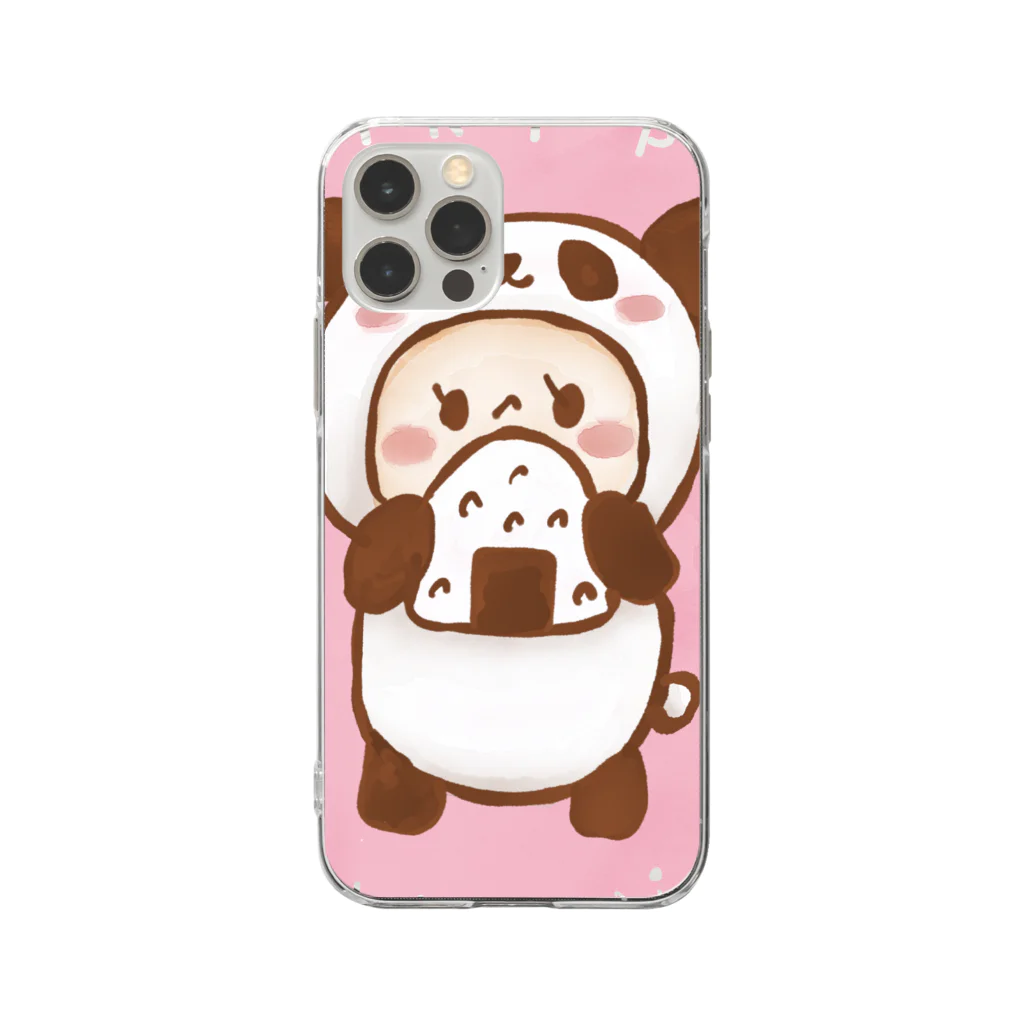 万枚ちゃんのおにぎりパンダ Soft Clear Smartphone Case