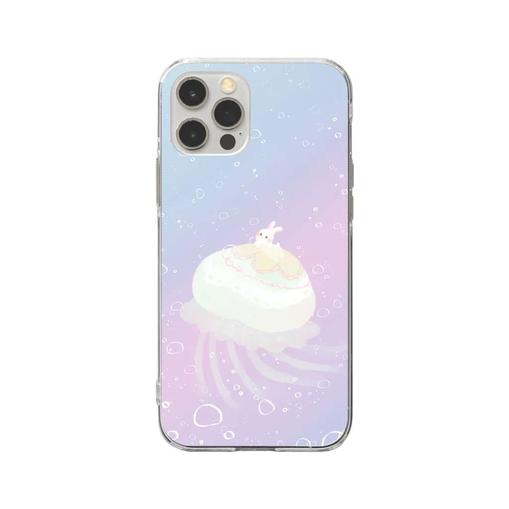 たかどのみこと🕊のくらげとうさぎ Soft Clear Smartphone Case