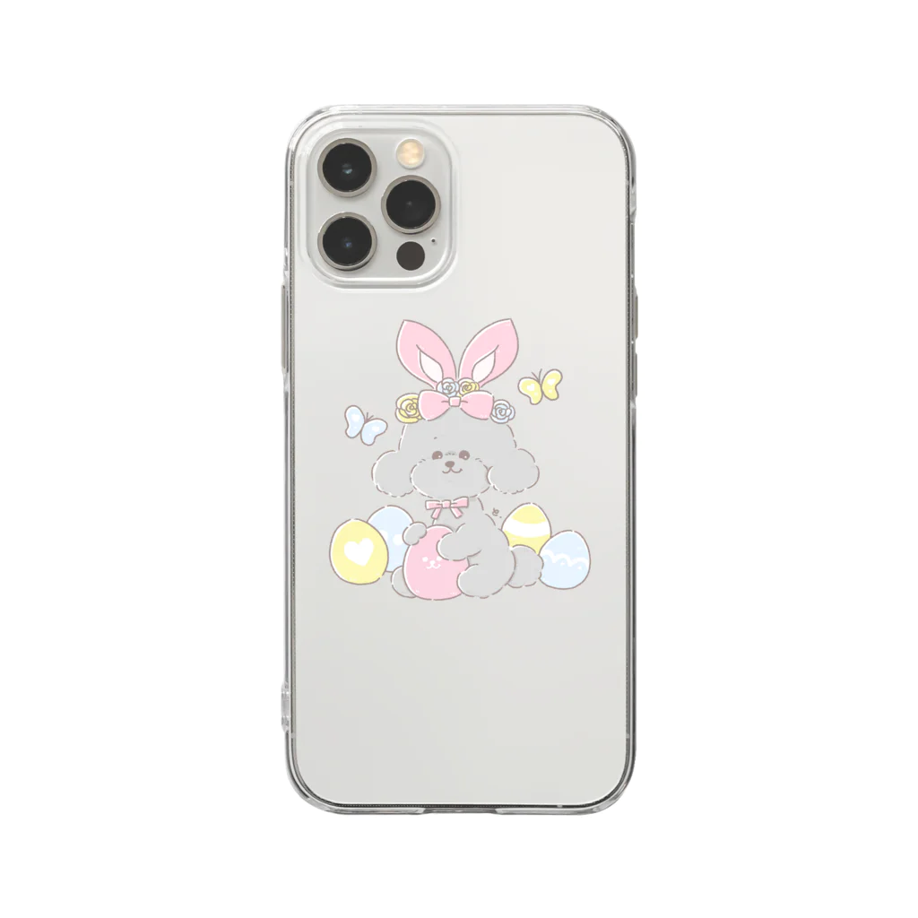 ししまる ともみのHappy Easter Dog! （silver） ソフトクリアスマホケース