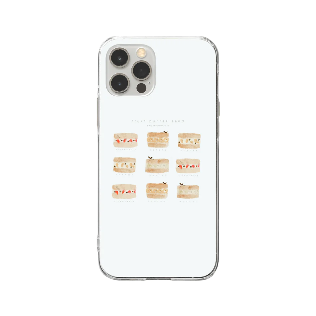 Mame's shopのfruit butter sand Soft Clear Smartphone Case