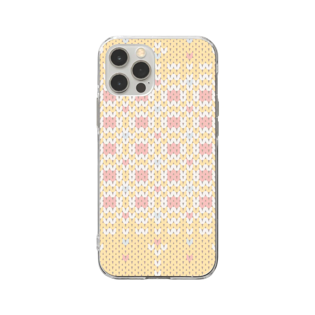 イラスト MONYAAT のDZ102 編み物風ドットイラスト*おはなばたけ Soft Clear Smartphone Case