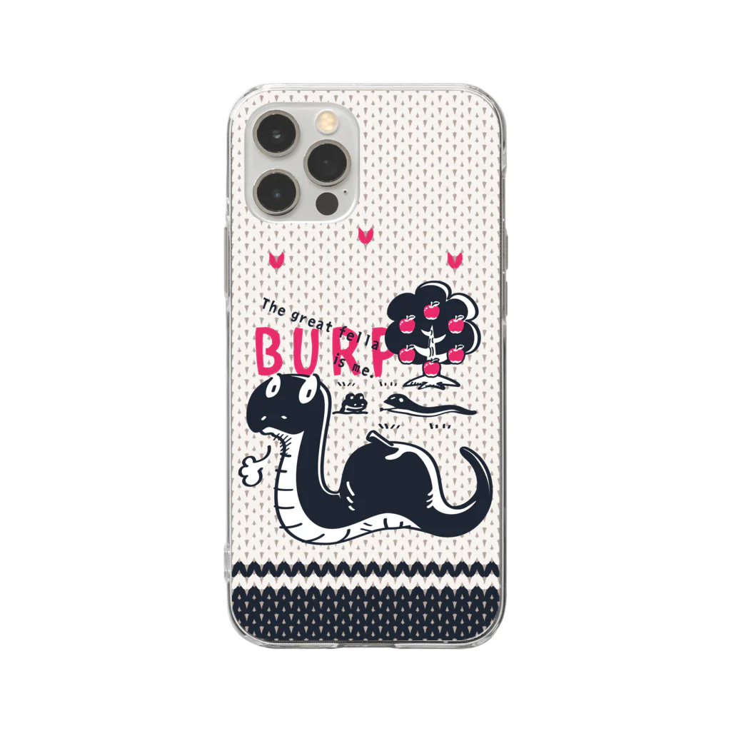 イラスト MONYAAT の ヘビのげっぷ　BURP  Soft Clear Smartphone Case