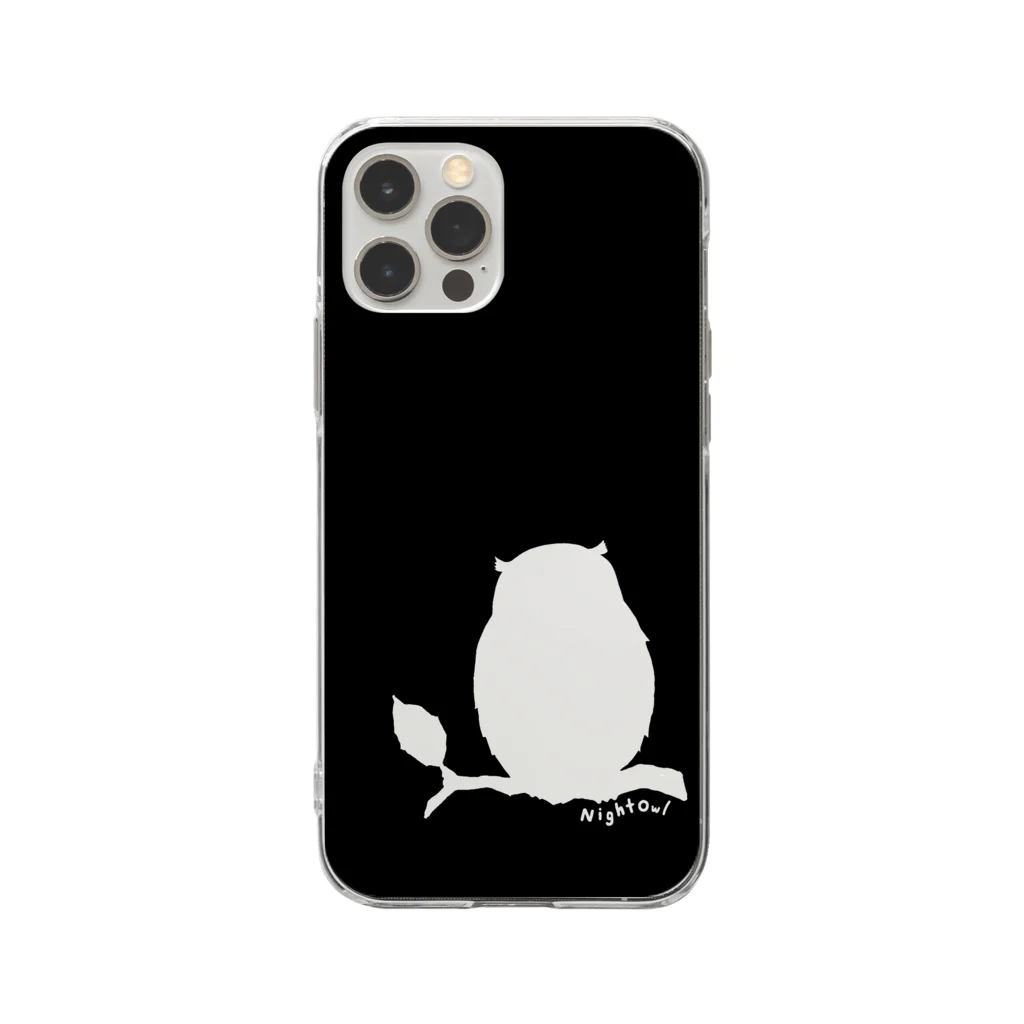 Night Owl のNight Owl (Black A) Soft Clear Smartphone Case