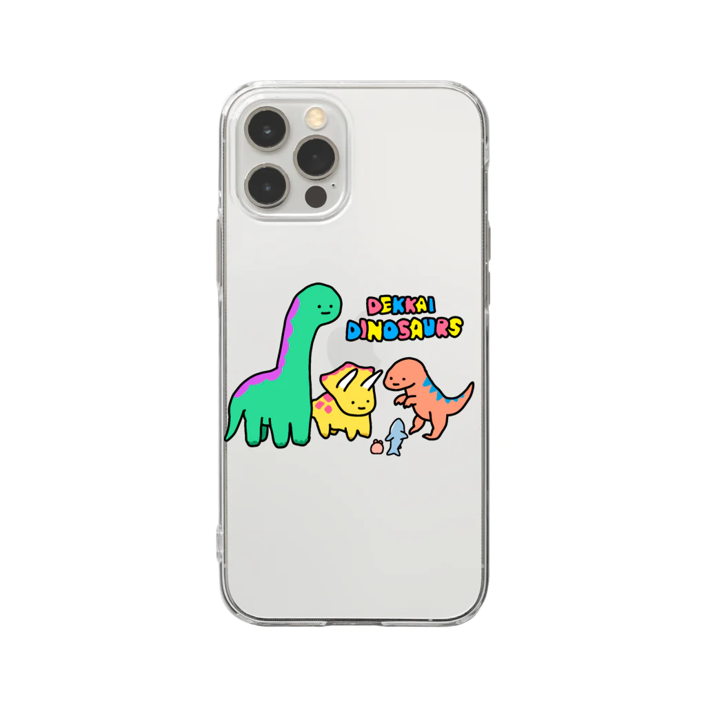 サメとメンダコ[namelessmm2]のサメとメンダコと恐竜(その1) Soft Clear Smartphone Case