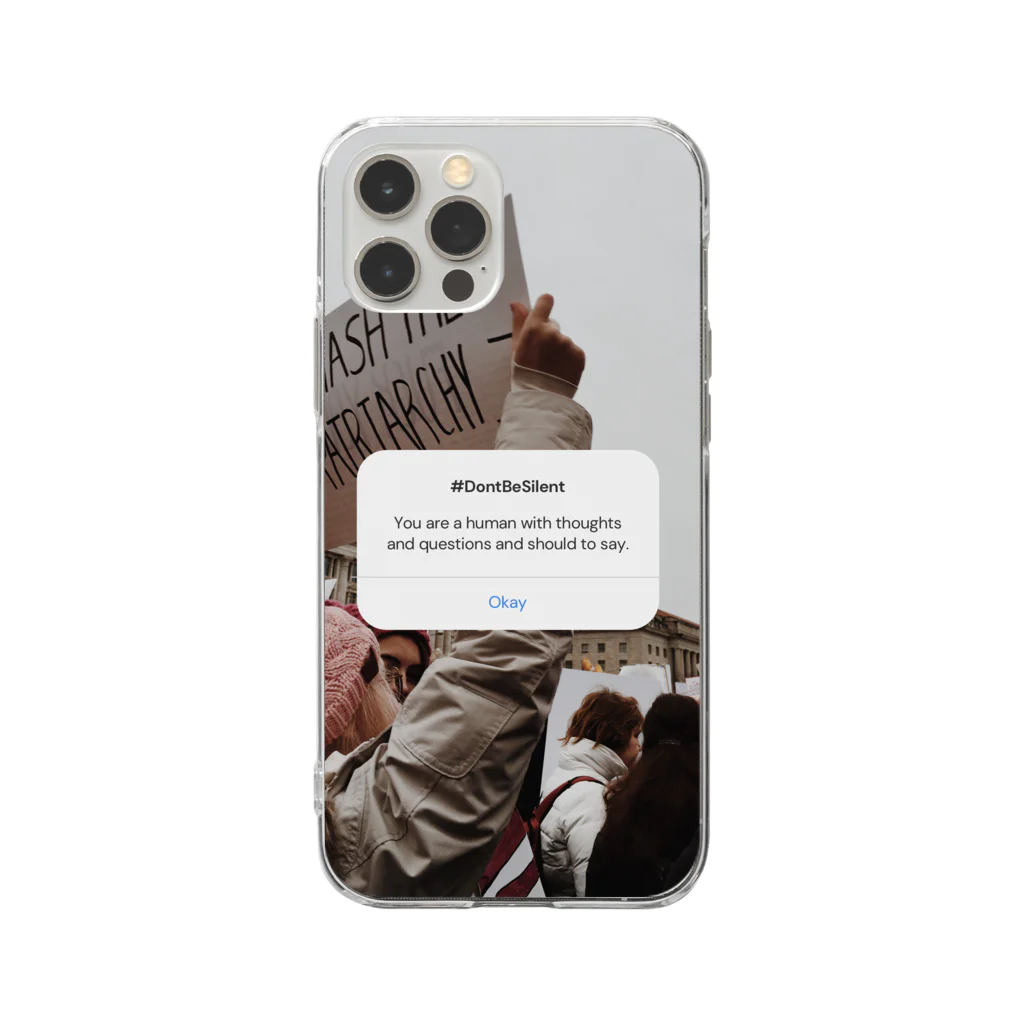 豆子の部屋のDon'tBeSilent&SmashThePatriarch Soft Clear Smartphone Case