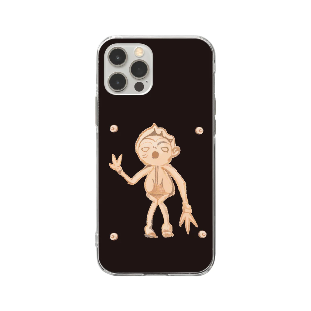 WAMI ARTのウチマタブラック Soft Clear Smartphone Case