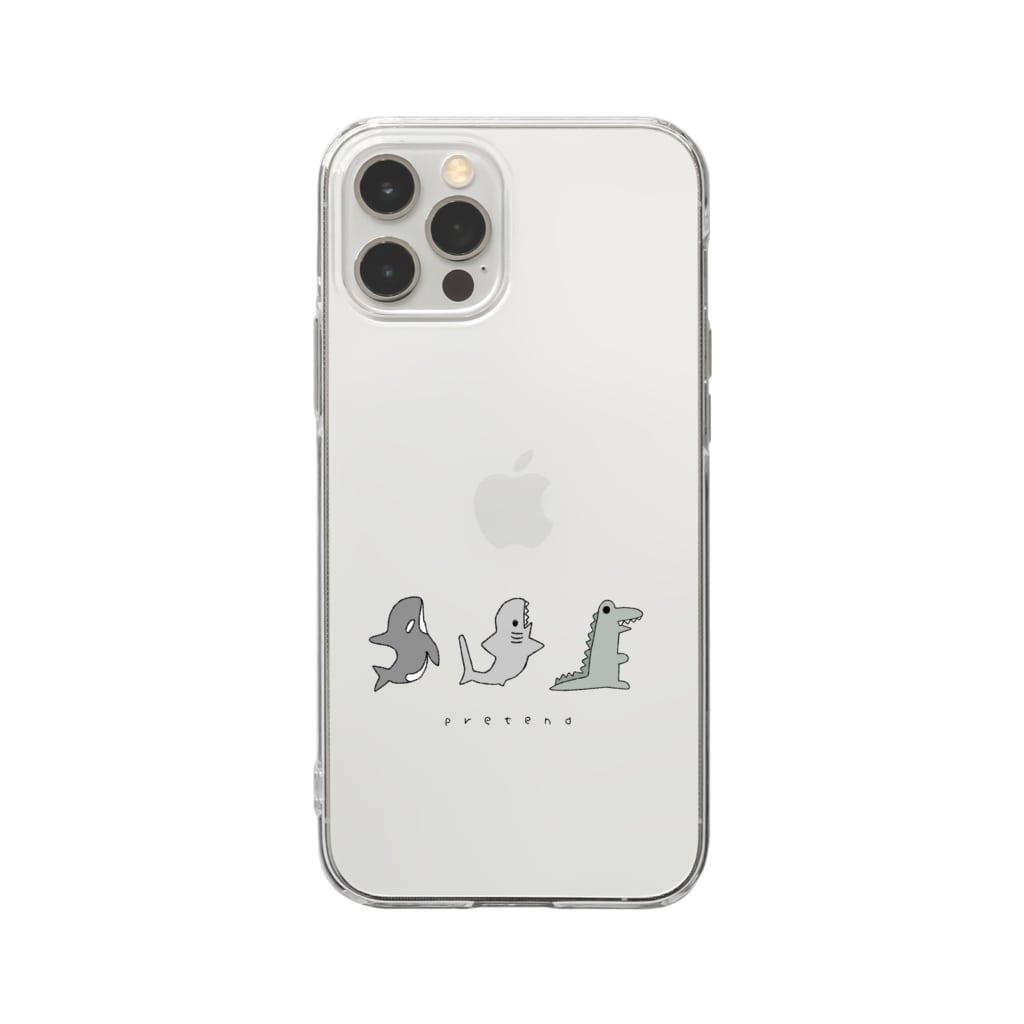 ainoのサメさんと仲間たちpretend Soft Clear Smartphone Case