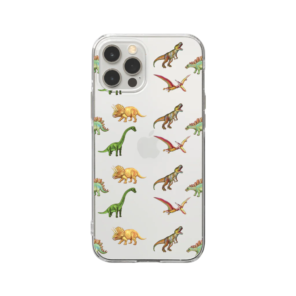 油絵描きの小物売り場の恐竜ワールド(グッズ） Soft Clear Smartphone Case