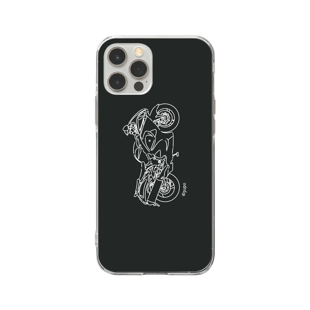 maruc.pupoのメガスポーツバイク 黒 縦 Soft Clear Smartphone Case