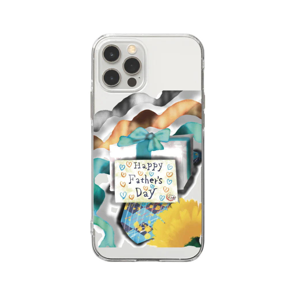 AkironBoy's_ShopのTITINOHI＝Father’sDay 「父の日に、👔や🎁はいかがですか？」 Soft Clear Smartphone Case