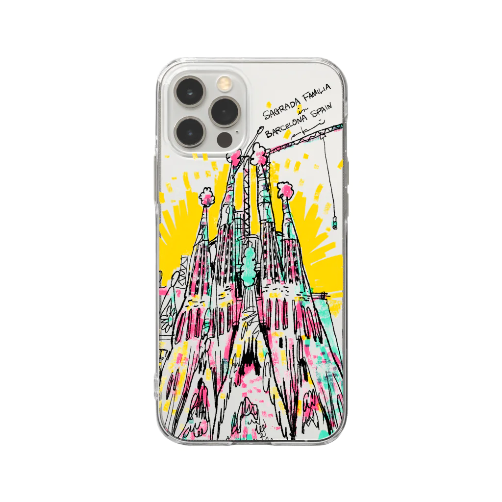 Akiss art ONLINE SHOPのサグラダ・ファミリアの光 Soft Clear Smartphone Case