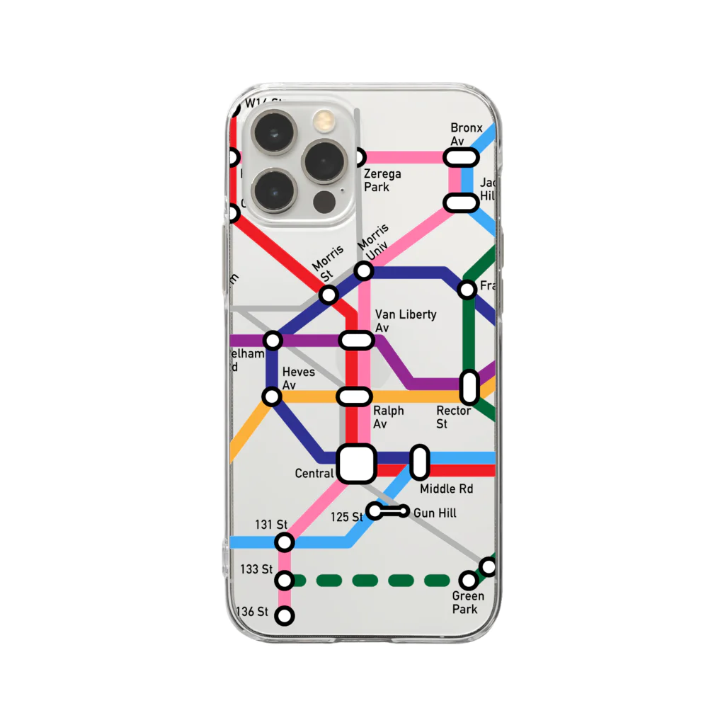 柴トレ工房の路線図（Metro風） Soft Clear Smartphone Case