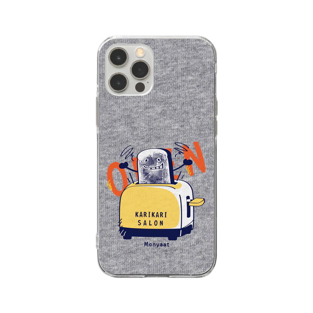 イラスト MONYAAT のCT144 カリカリサロンA*スマホケース用 Soft Clear Smartphone Case