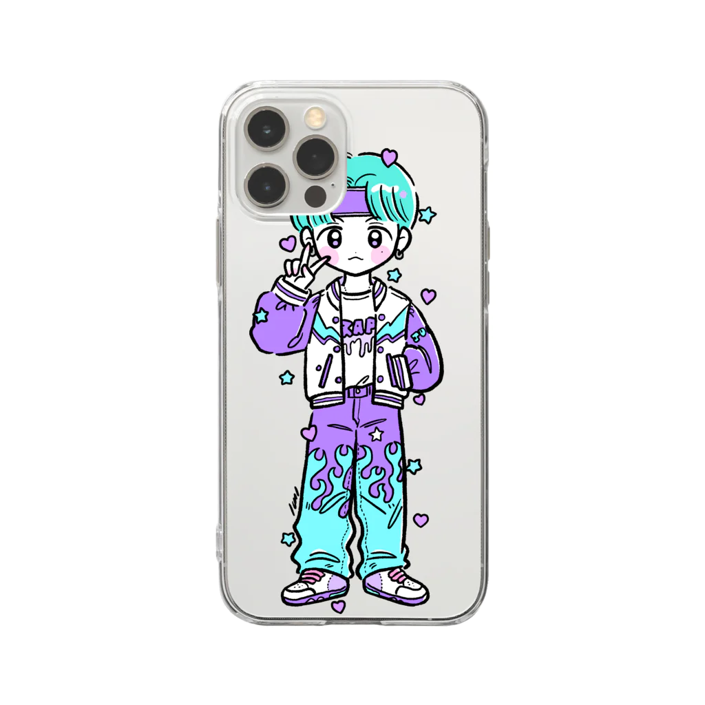 いちばんSHOPのグレープくん Soft Clear Smartphone Case