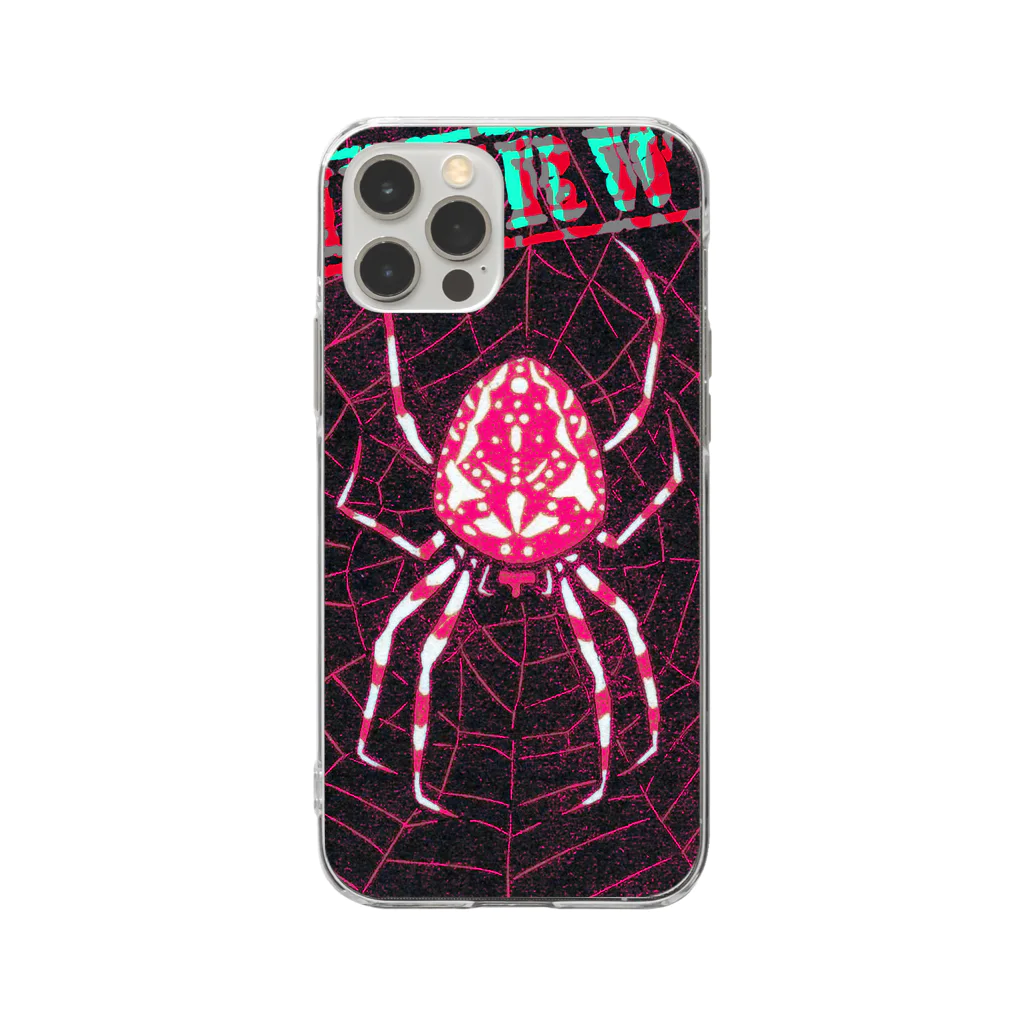 PALA's SHOP　cool、シュール、古風、和風、のspiderweb Soft Clear Smartphone Case