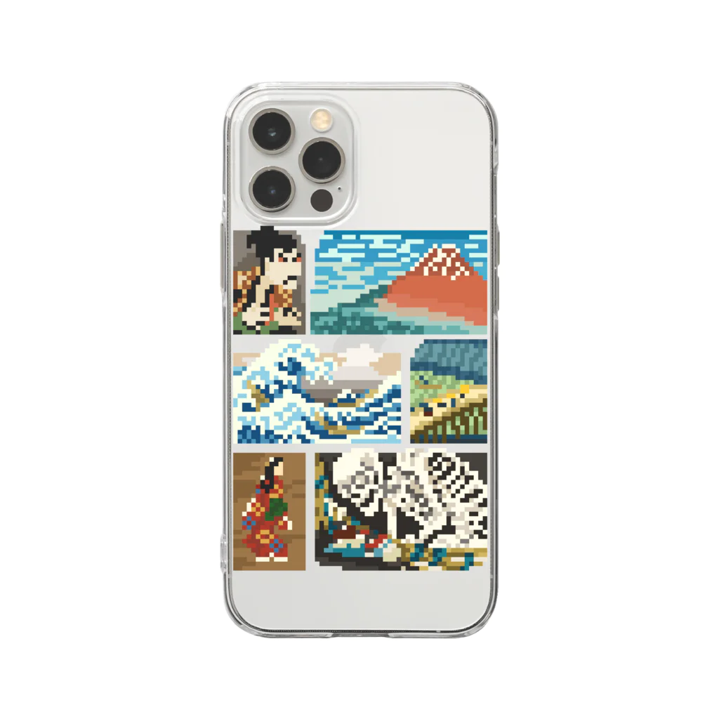 すとろべりーガムFactoryのドット浮世絵 Soft Clear Smartphone Case