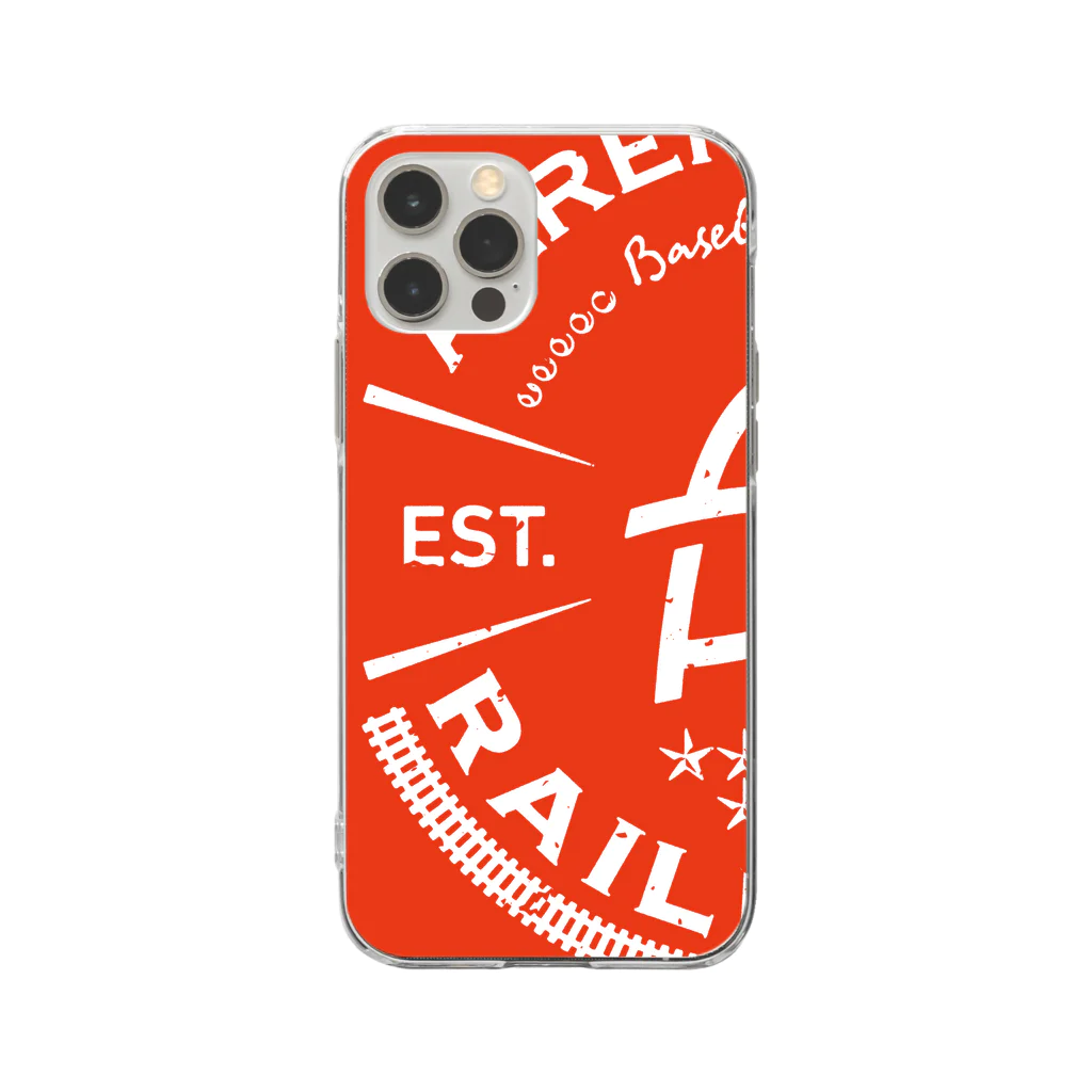 PoooompadoooourのRailroads エンブレムロゴ 赤_グランジ Soft Clear Smartphone Case